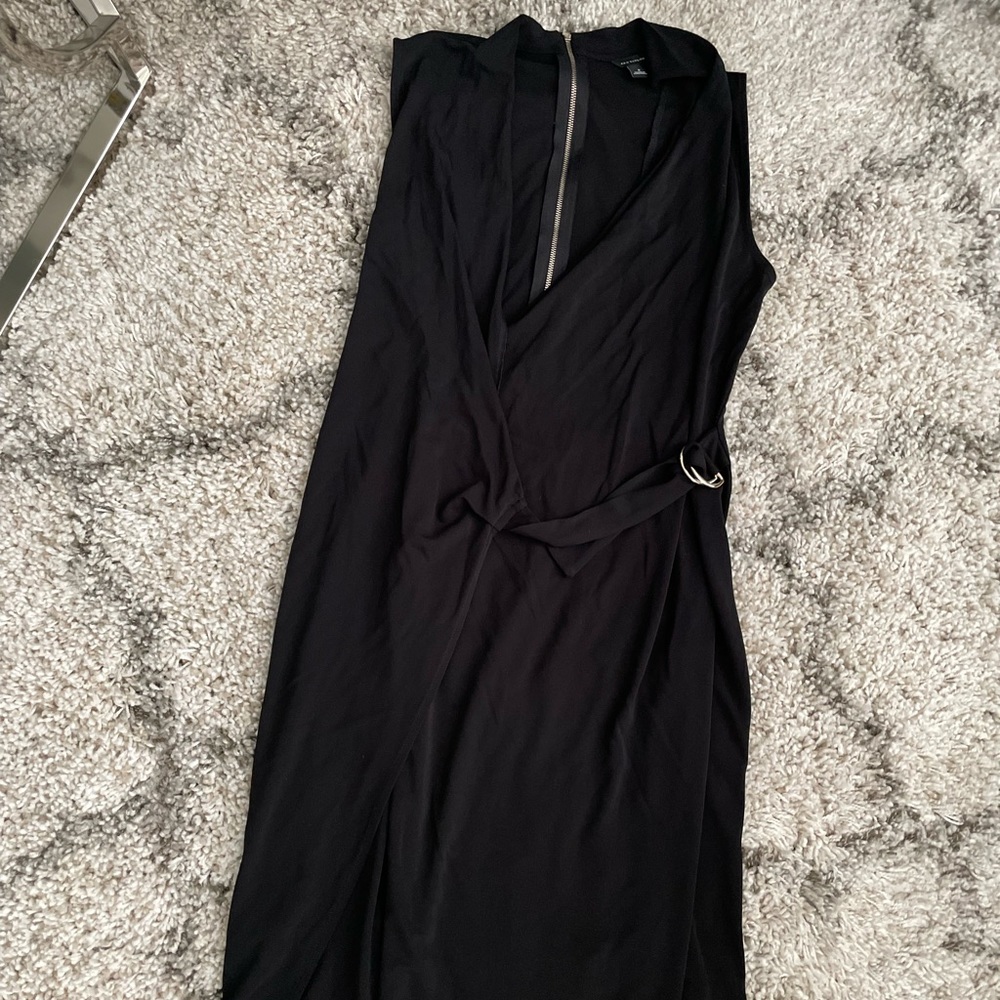 Ann Taylor Black Dress Ladies Wraps W/ Gold Buckle Very Classy Size Small